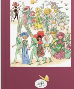 Anteckningsbok A5 Elsa Beskow Blomsterfesten vinröd