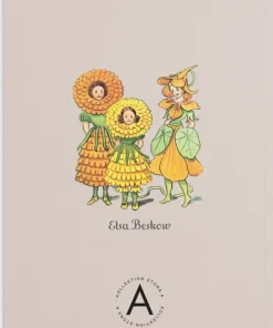 Anteckningsbok A5 Elsa Beskow Blomsterflickorna beige