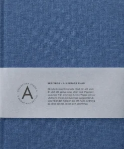 Anteckningsbok A5 linjerad textil blå