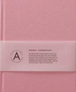 Anteckningsbok A5 linjerad textil rosa