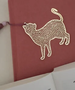 Bokmärke i metall Katt