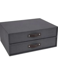Box m 2 lådor Birger canvas svart