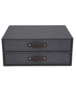 Box m 2 lådor Birger canvas svart