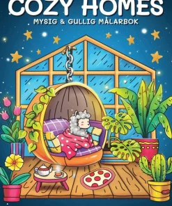 Cozy Homes. Mysig och gullig Cozy Coloring målarbok från Coloring Book Cafe