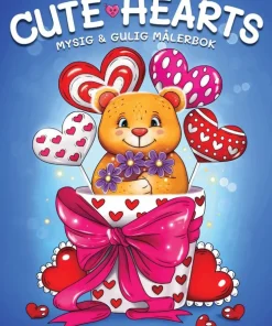Cute Hearts. Mysig och gullig Cozy Coloring målarbok från Coloring Book Cafe