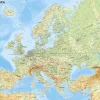 Europa väggkarta Kartförlaget 1:5,5 milj i papptub - LAMINERAD