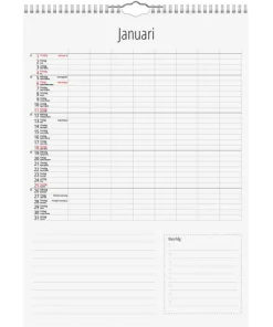 Familjekalender 2026 A3 8 kolumner