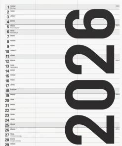 Familjekalender 2026 Black and white 2 kolumner
