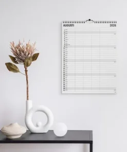 Familjekalender 2026 Black and white 5 kolumner