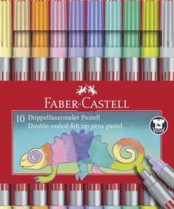 Fiberspetspenna dubbelspets Kameleont 10 pastellfärger