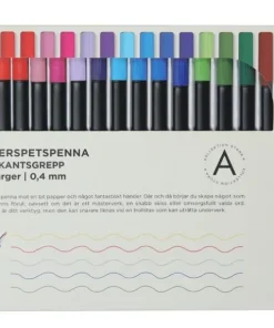 Fiberspetspenna 0,4mm 18 färger
