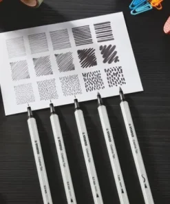 Fiberspetspenna Stabilo Creative Tips Arty 5-pack svart