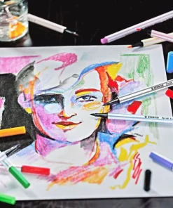 Fiberspetspenna Stabilo Pen68 Brush Arty 12 färger