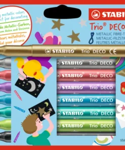 Fiberspetspenna Stabilo Trio DECO Metallic 8 färger
