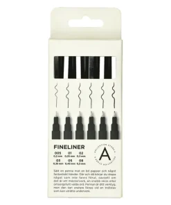 Fineliner 6-pack svart