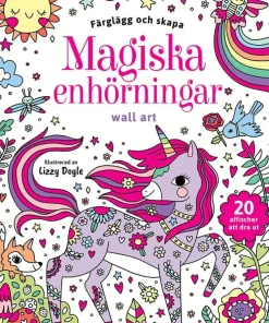 Färglägg och skapa : Magiska enhörningar : wall art
