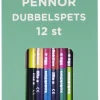 Färgpenna dubbelspets 12 färger