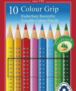 Färgpenna Faber-Castell Colour Grip raderbar 10 pennor