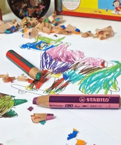 Färgpenna Stabilo Woody 3in1 duo 5-pack