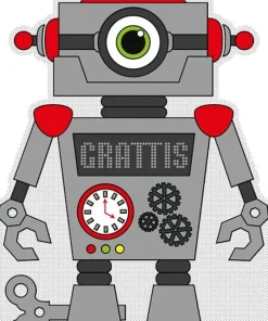 Gratulationskort med kuvert - Robot
