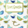 Gratulationskort med kuvert - Stort grattis med fåglar