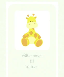 Gratulationskort med kuvert - Välkommen söt giraff