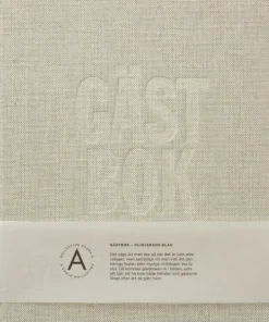 Gästbok 210x240mm textil beige