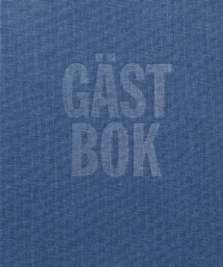 Gästbok 210x240mm textil blå
