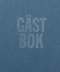 Gästbok 210x240mm textil blågrön