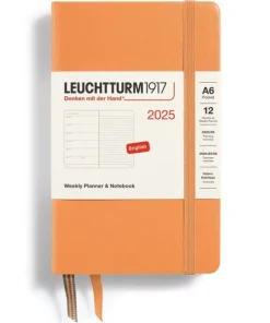 Kalender 2025 A6 Vecka/Sida notes Apricot