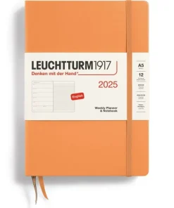 Kalender 2025 A5 Vecka/Sida notes Apricot