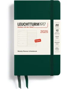 Kalender 2025 A6 Vecka/Sida notes Forest Green