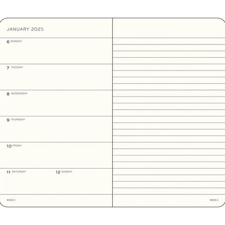 Kalender 2025 A6 Vecka/Sida notes Forest Green