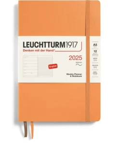 Kalender 2025 A5 Vecka/Sida notes soft Apricot
