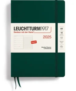 Kalender 2025 A5 Vecka/Sida notes Forest Green