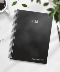 Kalender 2025 Business VIP svart konstläder