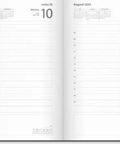 Kalender 2026 Dagbok svart konstläder