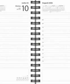 Kalender 2026 Dagbok svart PP-plast