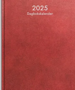 Kalender 2025 Dagbokskalender rött konstläder