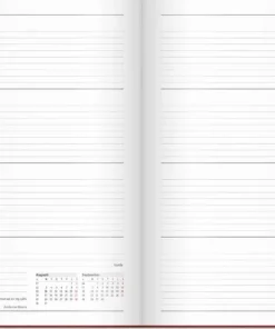Kalender 2026 Dagbokskalender rött konstläder