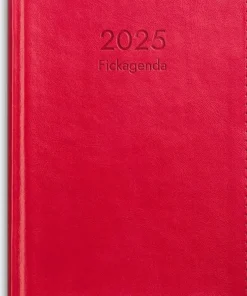 Kalender 2025 Fickagenda rött konstläder