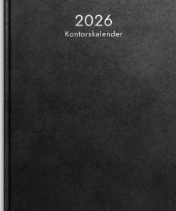 Kalender 2026 Kontorskalender svart konstläder