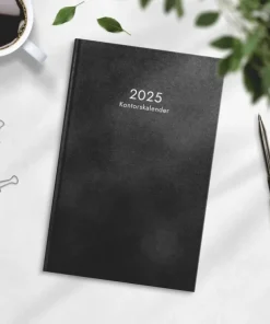 Kalender 2025 Kontorskalender svart konstläder