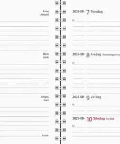 Kalender 2025 Leader spiralbunden konstläder svart