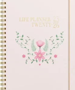 Kalender 2025-2026 Life Planner Pink Horisontell