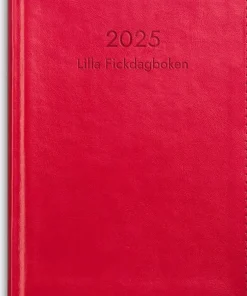 Kalender 2025 Lilla Fickdagboken rött konstläder