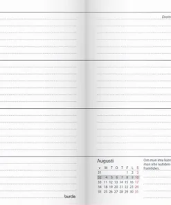 Kalender 2025 Lilla Fickdagboken rött konstläder