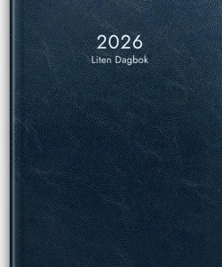 Kalender 2026 Liten Dagbok blått konstläder