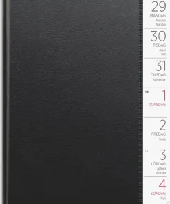 Kalender 2026 Liten Veckokalender svart plast