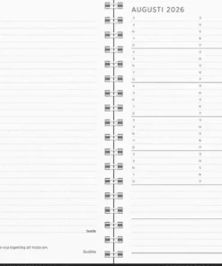 Kalender 2026 Liten Veckokalender svart plast